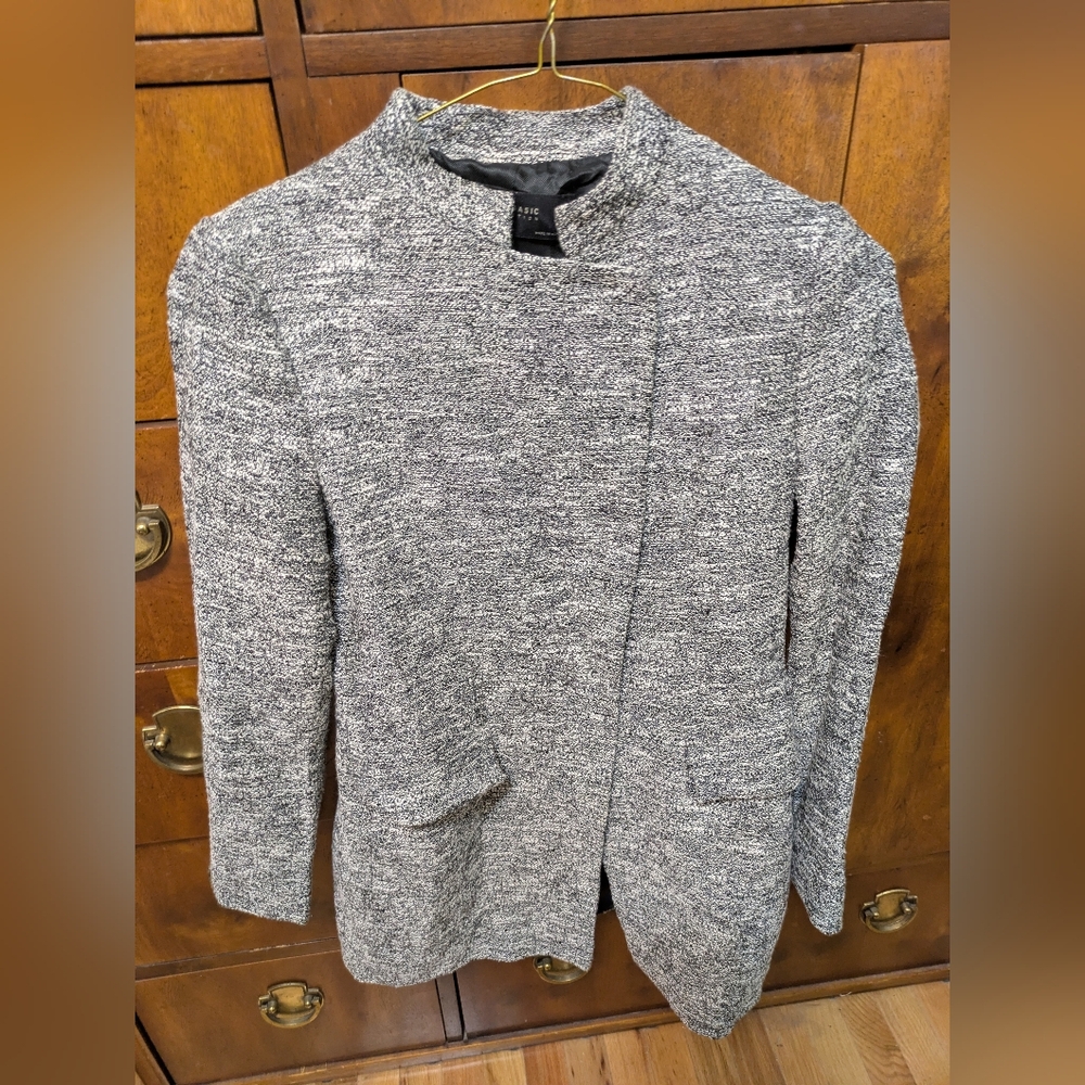 Zara Basics Gray/Black  Textured Blazer